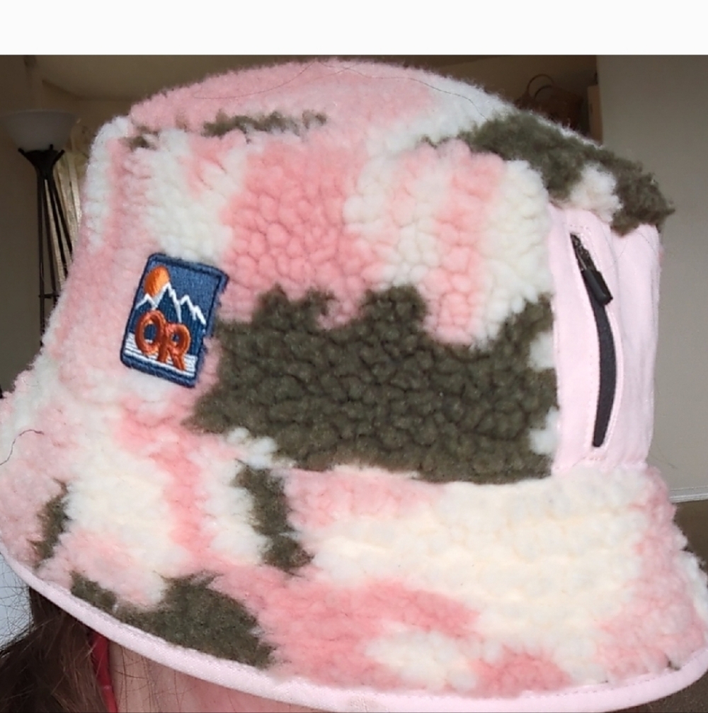 Outdoor Research Pink and Green Camo Fleece Bucket Hat